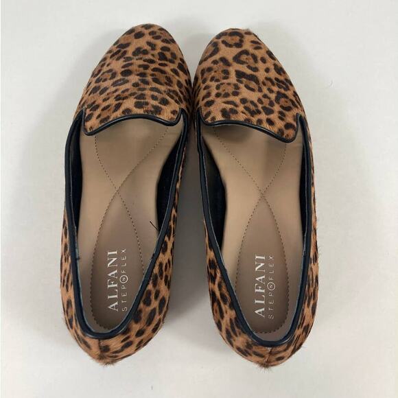Alfani Oceanaa Step N Flex Leopard Cheetah Print Calf Hair Loafers Flats size 7M - Picture 6 of 7